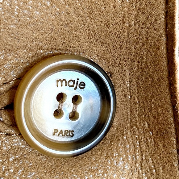 NWT Maje Tan and Cream Lamb Shearling Jacket- Gabelo jacket in Camel size 38 - Picture 7 of 16